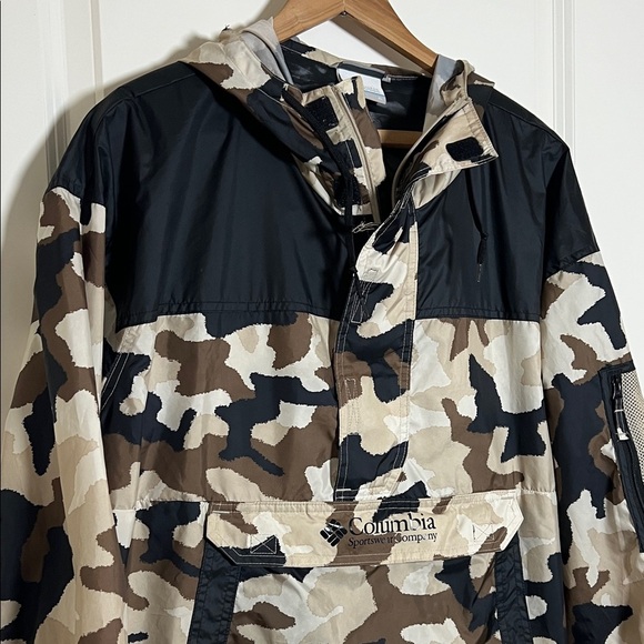 Columbia Camo Windbreaker Black Brown Tan Men’s XL - Picture 4 of 12